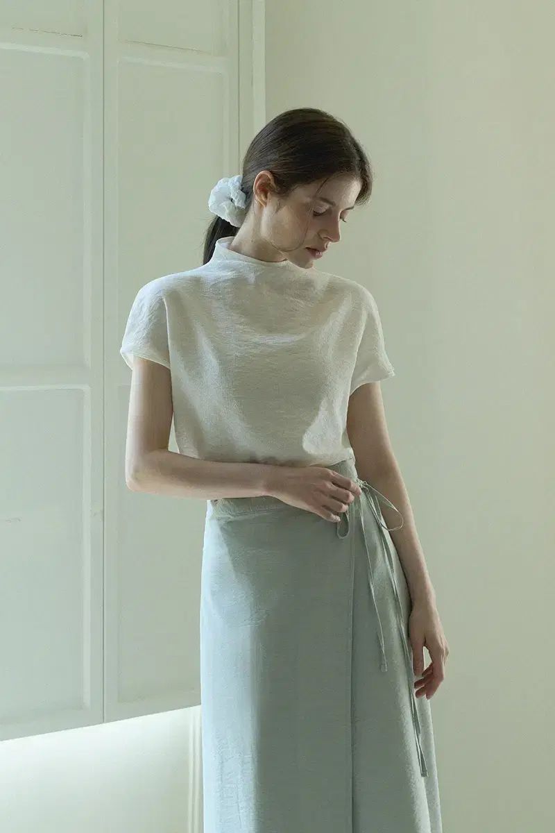 ルミュウ ラウ LAWOO ハーフネック ブラウス