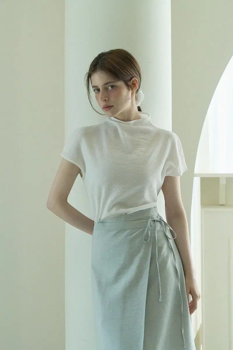 ルミュウ ラウ LAWOO ハーフネック ブラウス