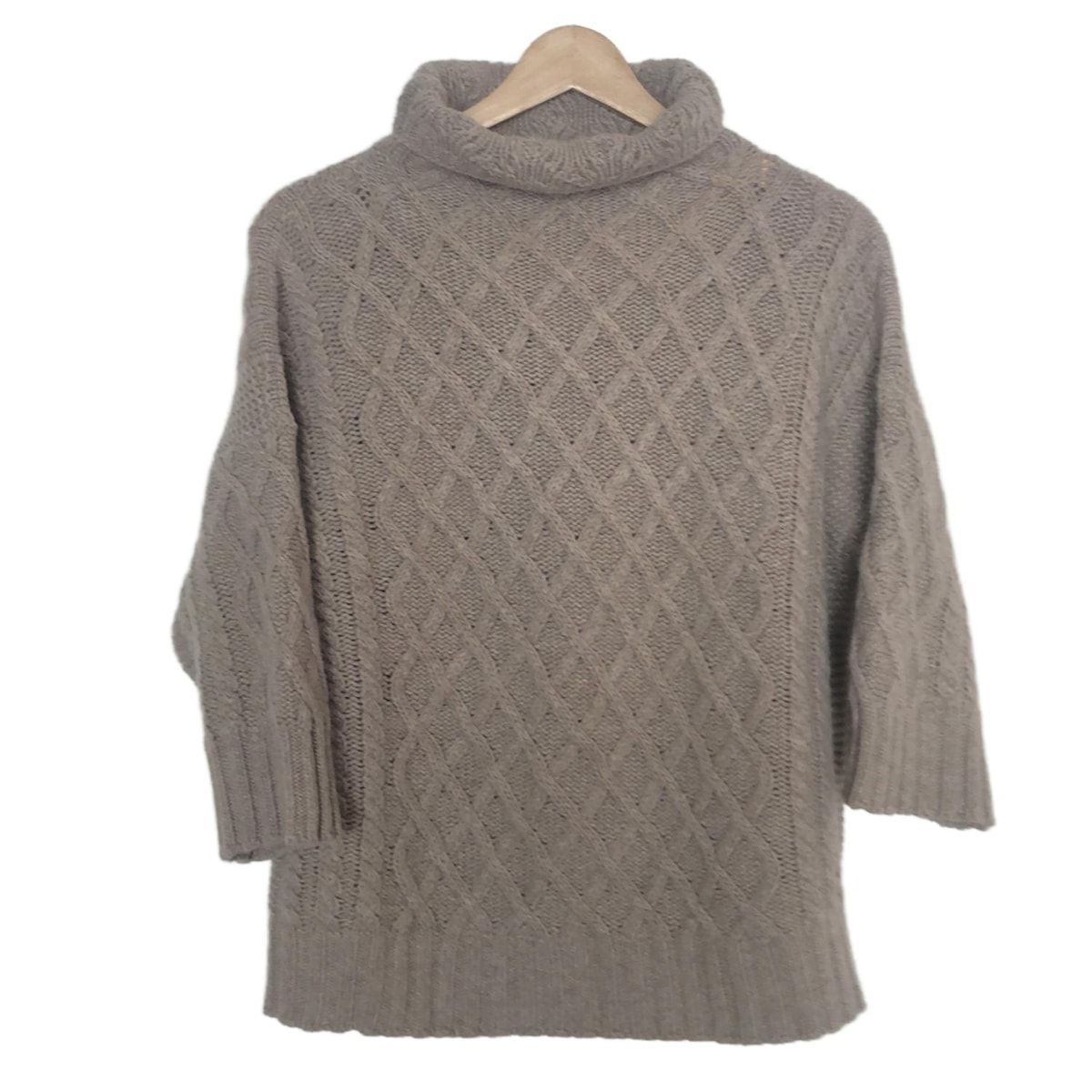 Max Mara マックスマーラ 七分袖セーター サイズS レディース - グレーベージュ タートルネック
