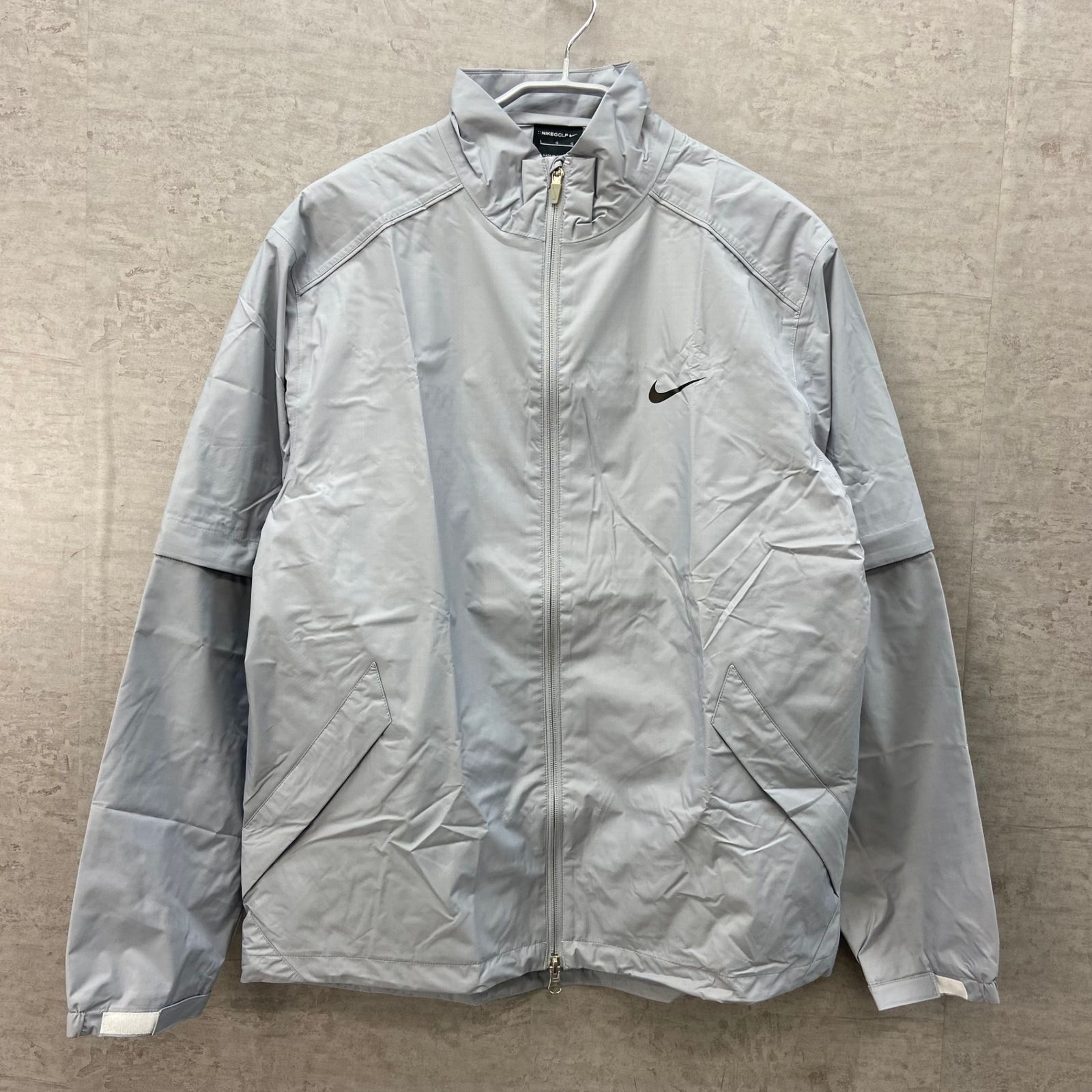 ナイキ メンズ レインウェア セットアップ Lサイズ グレー 男性用ゴルフアパレル NIKE