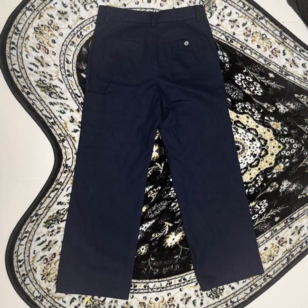 ジヨンキム 24 aw ダブルニーパンツ ネイビー m