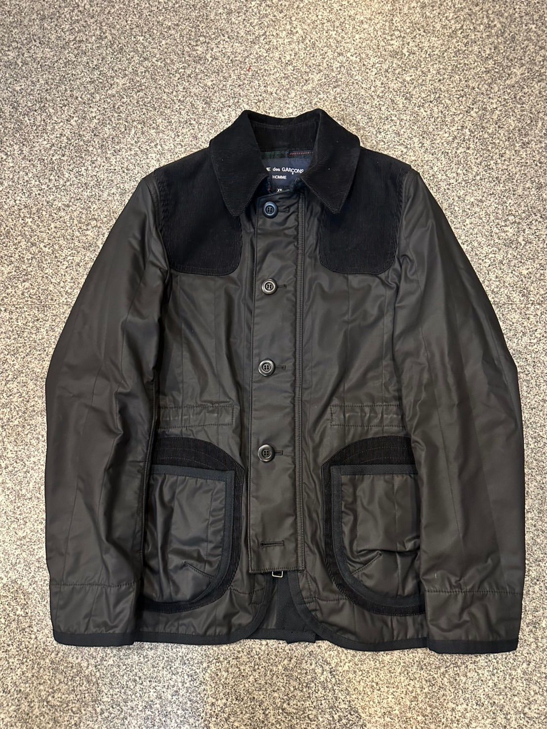 COMME des GARCONS HOMME コーティングコットン ハンティングジャケット コーデュロイ切り替え