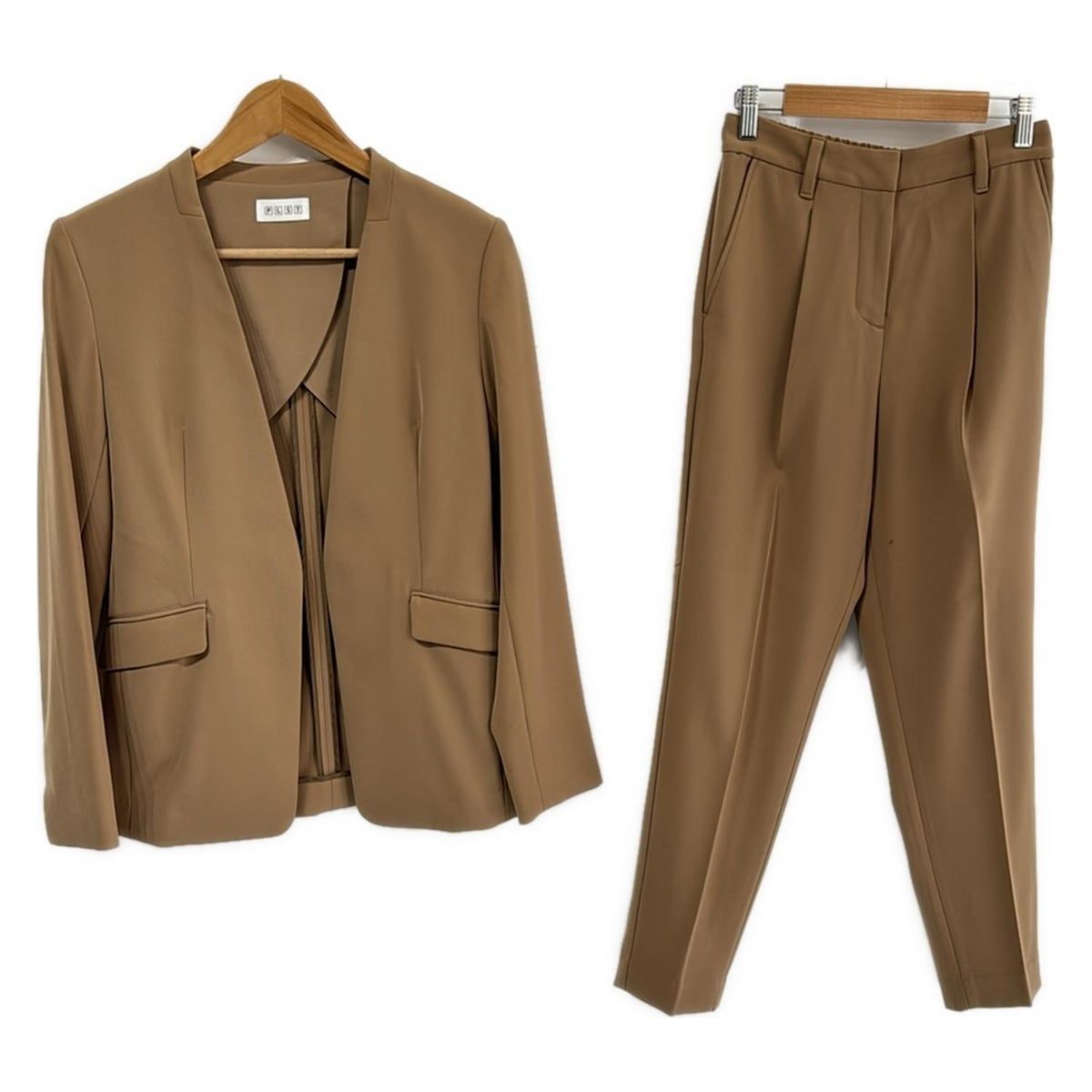 PLS T PLST プラステ レディースパンツスーツ レディース ブラウン