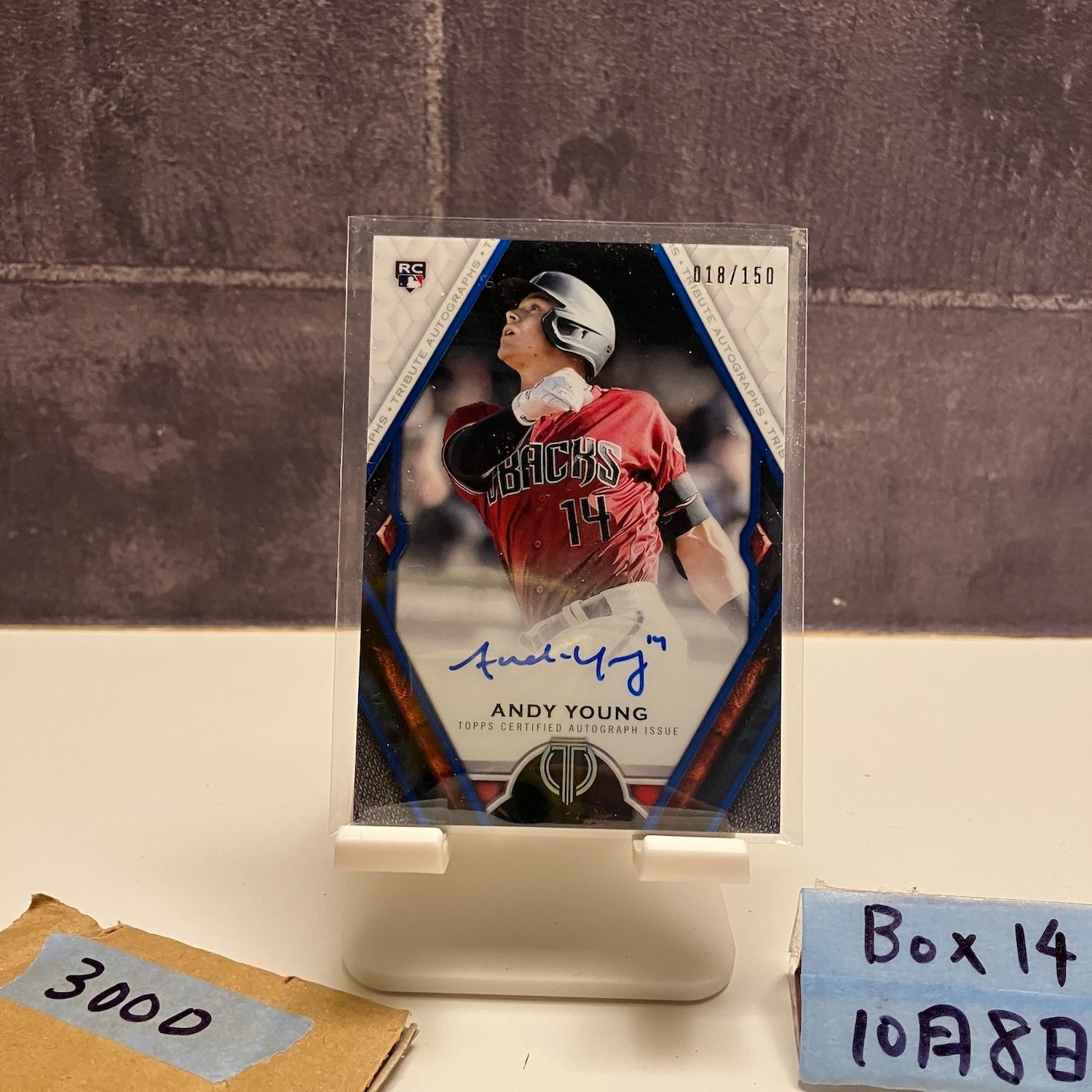 2021 Topps Andy Young 018/150 直筆サインカード Arizona