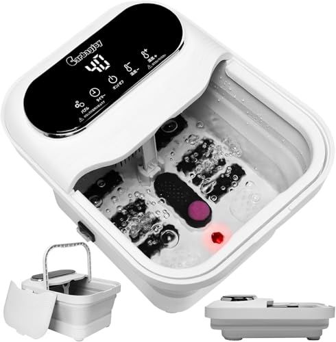 折り畳み フットバス 足湯 保温 浴剤可 10 L大容量 温度調節 タイマー バブル機能 加熱 保温機能付き 静音設計 のローラー 軽石付き 角質取り 日本語取扱説明書 e 9627469