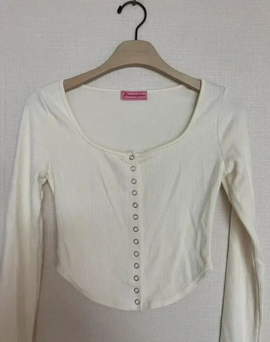  Pleasenofollow プリーズノーフォロー 起毛 ベベトップス 白 アイボリー 長袖 Tシャツ カットソー