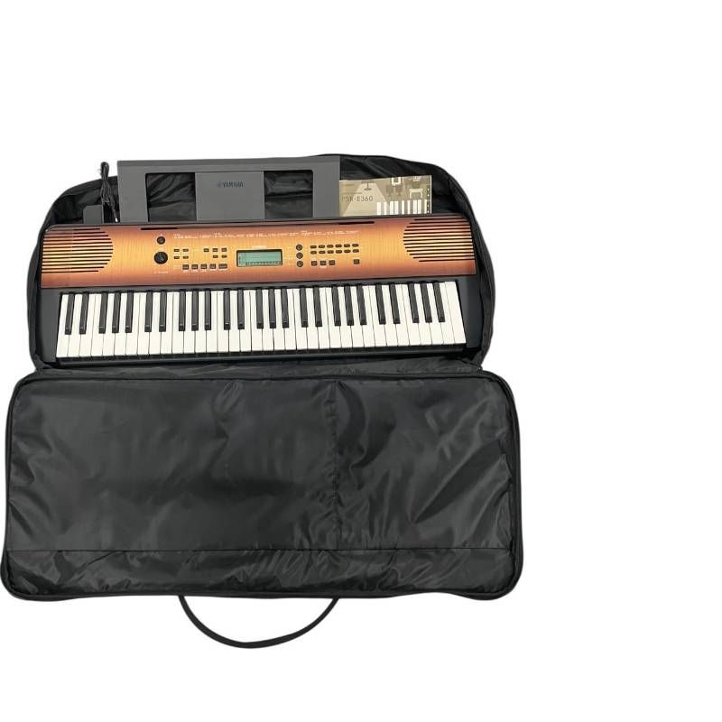 YAMAHA ヤマハ PSR-E360 電子キーボード 61鍵盤 ウッド調ブラウン 譜面台&ソフトケース付き