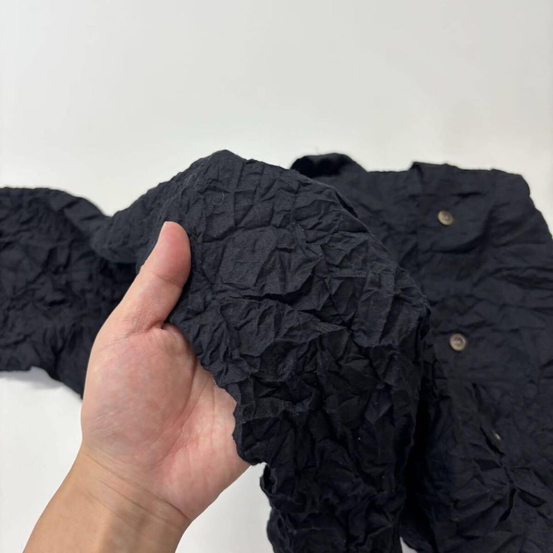  90 s Vintage ISSEY MIYAKE イッセイミヤケ スタンド シワ プリーツ ビッグ シャツ SHIRT ARCHIVE アーカイブ サイズ M 709-0070 長袖 シャツ ブラウス