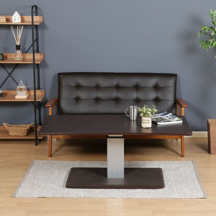 昇降式テーブル 幅120cm 無段階 高さ調節 ペダル 昇降 ペダル式 テーブル 昇降テーブル 木製 昇降式デスク テーブル