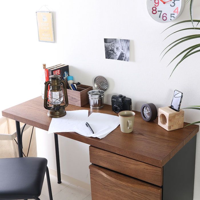 デスク アンティーク風 単品 アイアン脚 木製 おしゃれ 天然木 北欧風 レトロ 木目 幅110cm シンプル 高さ70cm MARWIL-DEMENAGEMENTS_CH