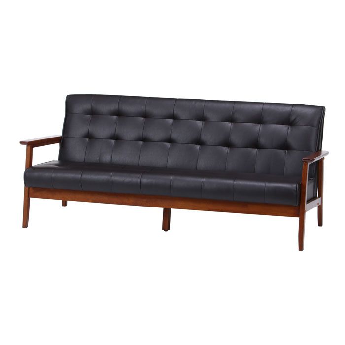 ソファ ソファー 3人掛け レザー 幅170 カフェ風 バイキャストレザー 合成皮革 木製フレーム デザイン 木製 天然木 肘付 NEXPOTALLINN_EU