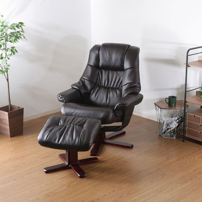 パーソナルチェア リクライニング 椅子 チェア 幅86 オットマン 足置き 無段階リクライニング リクライニングチェアー 1人