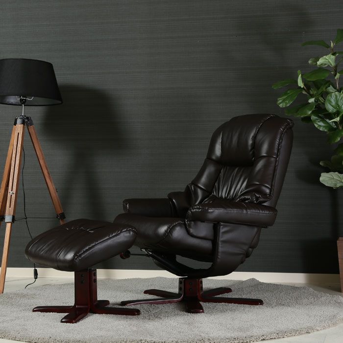 パーソナルチェア リクライニング 椅子 チェア 幅86 オットマン 足置き 無段階リクライニング リクライニングチェアー 1人