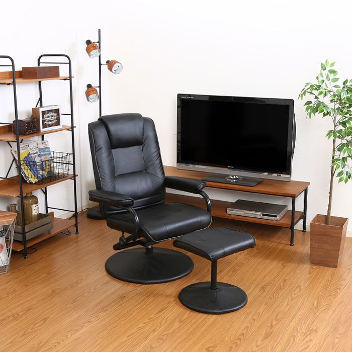 パーソナルチェア リクライニング 椅子 チェア 幅78 オットマン 足置き 無段階リクライニング リクライニングチェアー 1人