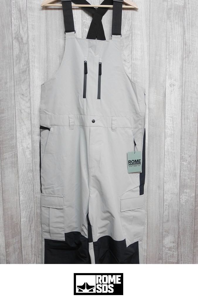 26 ROME BAGGY CARGO BIB PANTS Mサイズ SILVER GRAY スノーボード ウェア ビブパンツ カーゴパンツ
