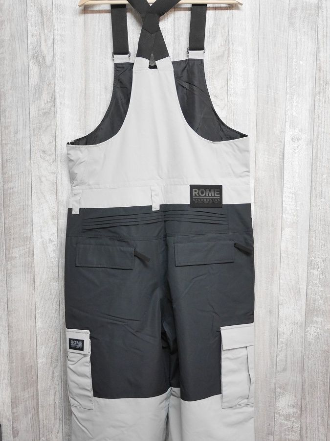26 ROME BAGGY CARGO BIB PANTS - Lサイズ SILVER GRAY スノーボード ウェア ビブパンツ カーゴパンツ