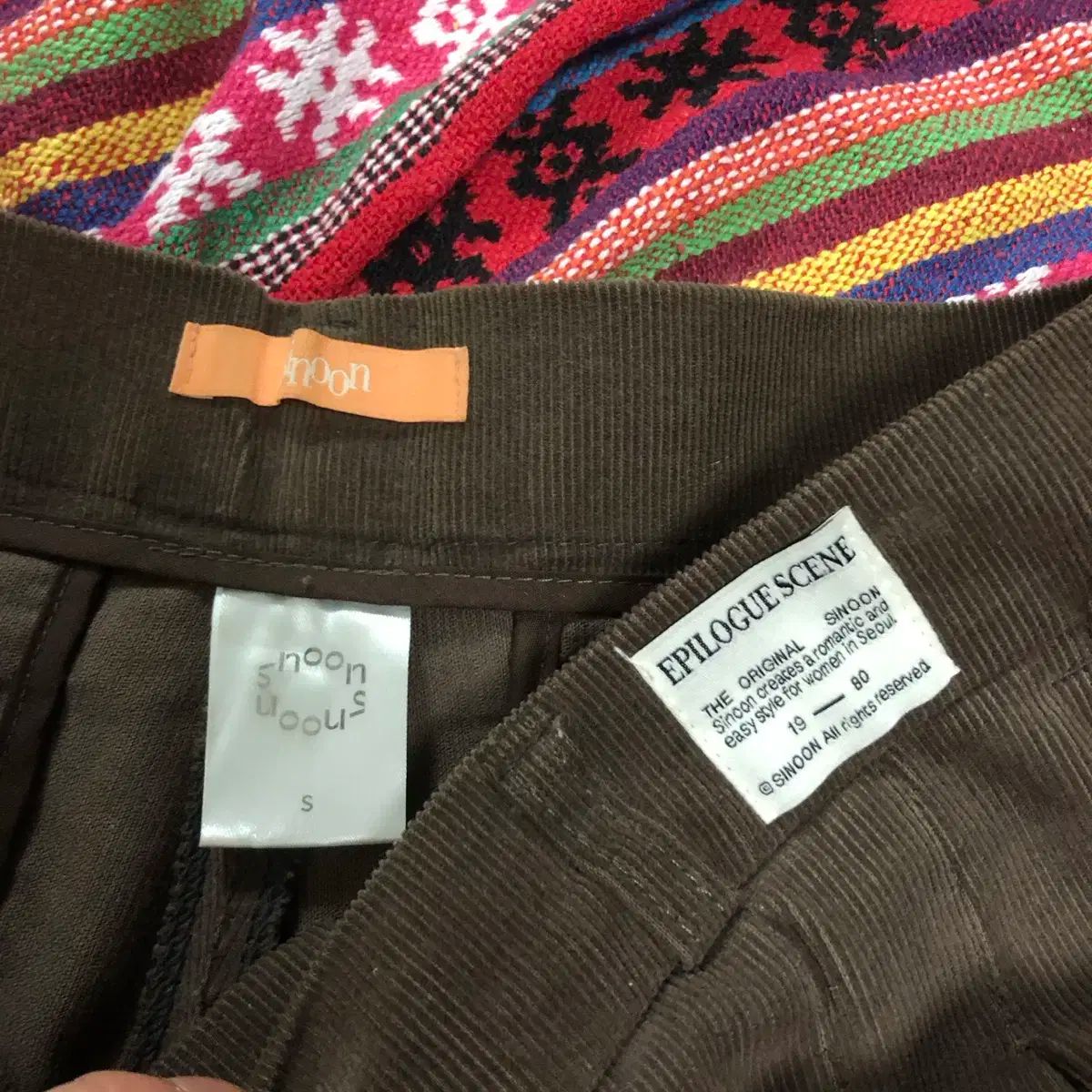 シヌーン コーデュロイ パンツ ブラウン