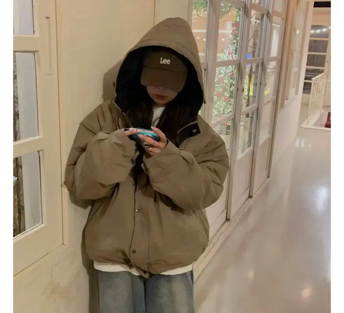 オーバーサイズ バイ ウォーク ジャケット フード ショートダウン