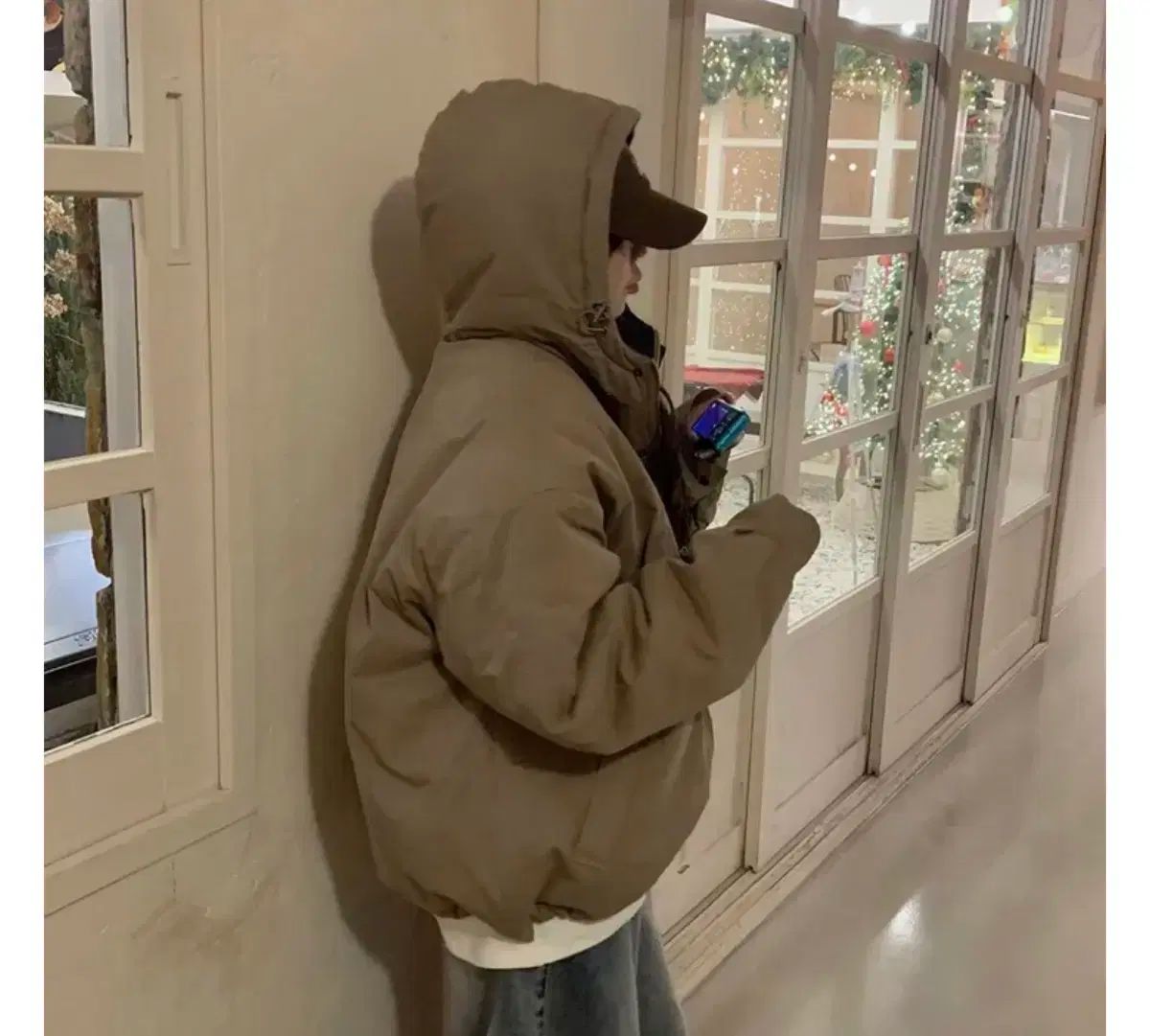 オーバーサイズ バイ ウォーク ジャケット フード ショートダウン