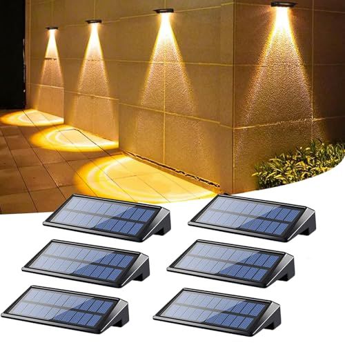 YANHAO ガーデンライトソーラー ソーラーライト 屋外 防水 フェンス 6個表示灯 駐車場歩道 フェンス 玄関 通路 私道 ポーチ用 アウトドア 屋外防水 取付簡単 6