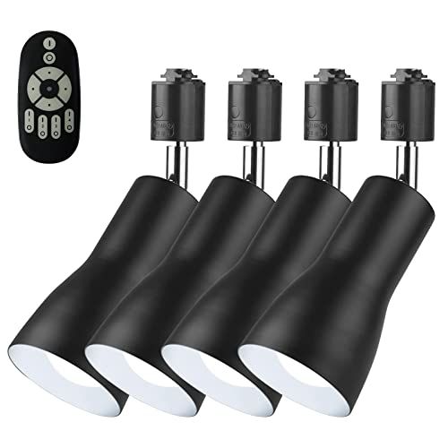 共同照明 セット ダクトレール用 スポットライト E 26 LED電球60 W形付き 調光調色 ブラック A 9 WCT 4 B Y リモコン付き レールライト ライティングバー用スポットライト ダクトレールライト