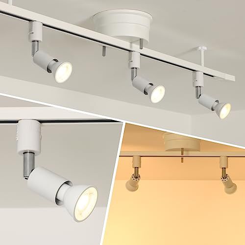 xydled ダクトレール用スポットライト E11 LED電球付き 50W ライティングバー用器具セット ライティングレール 天井照明 6個セット 電球色 ホワイト器具 NEXPOTALLINN_EU