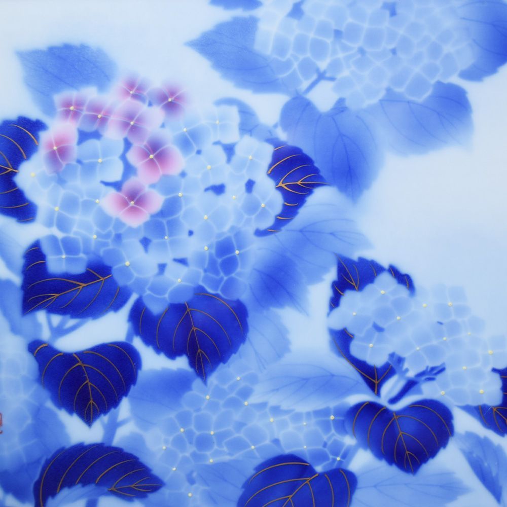 有田焼 深川製磁 宮内庁御用達 紫陽花 陶板 額装 額 インテリア 和風