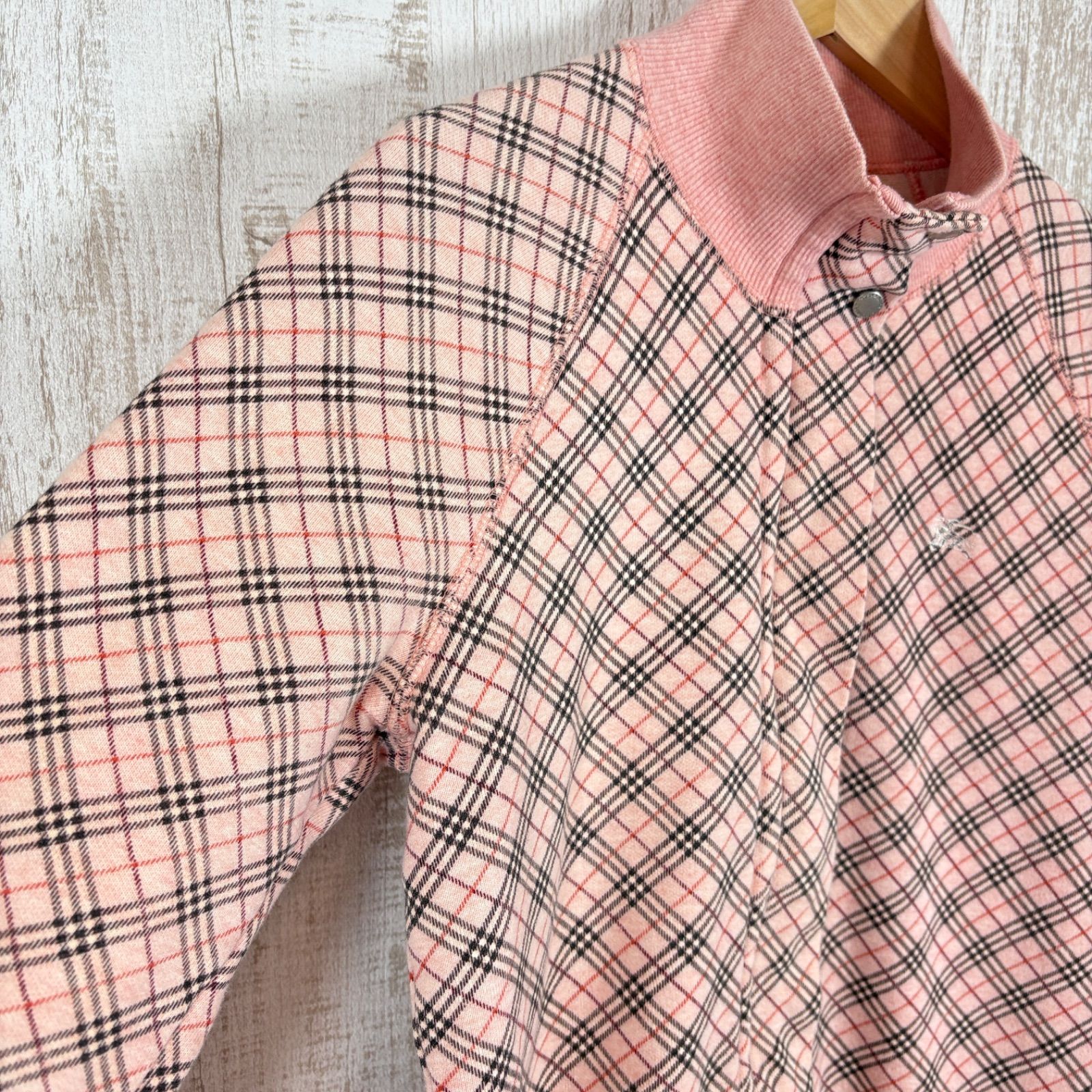 希少性✨　バーバリーブルーレーベル　パーカー　Mサイズ　ピンク　チェック柄 希少性✨ バーバリーブルーレーベル パーカー Mサイズ ピンク チェック