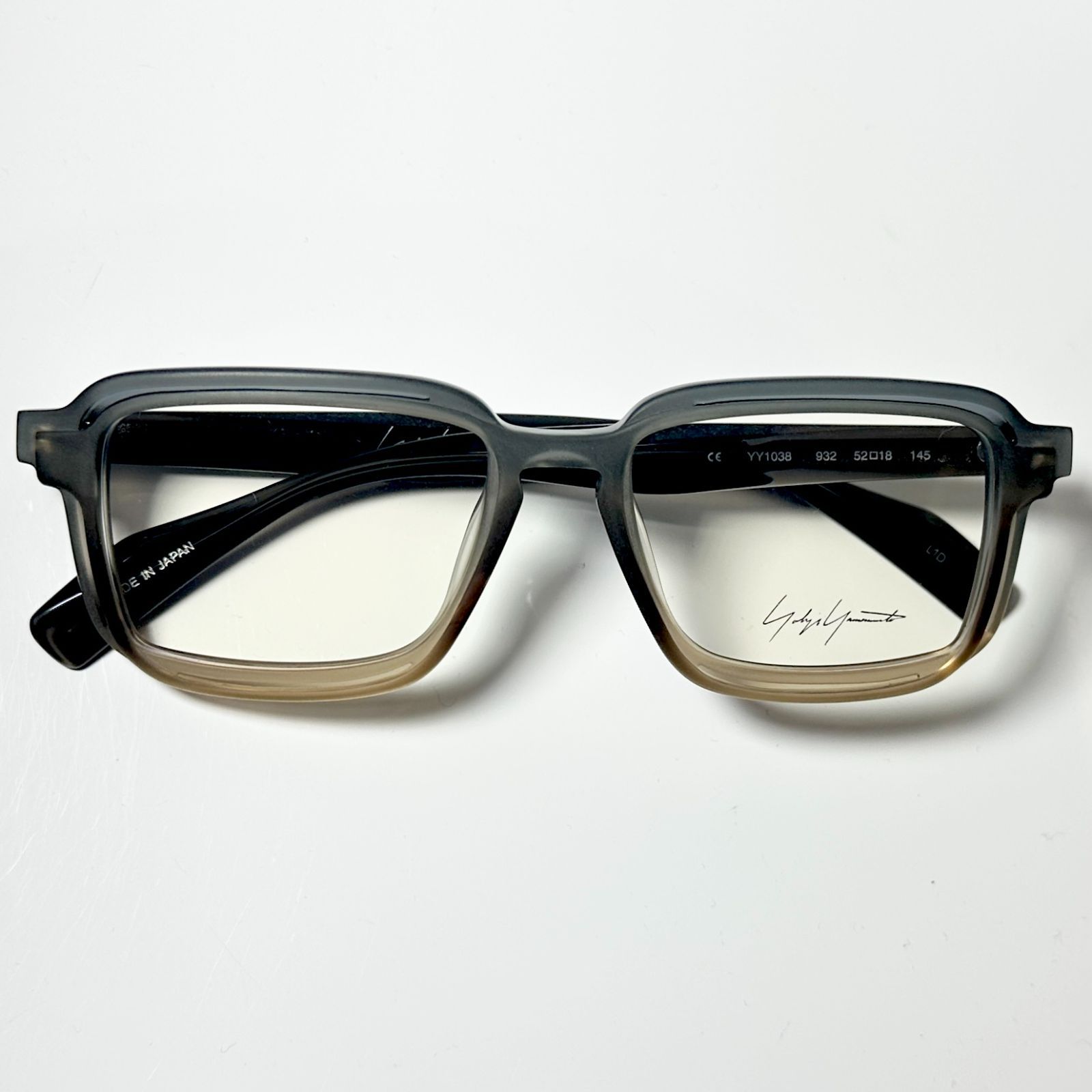 Yohji Yamamoto ヨウジヤマモト YY1038 932 灰色 茶色 メガネ 純正ケース付き Y3