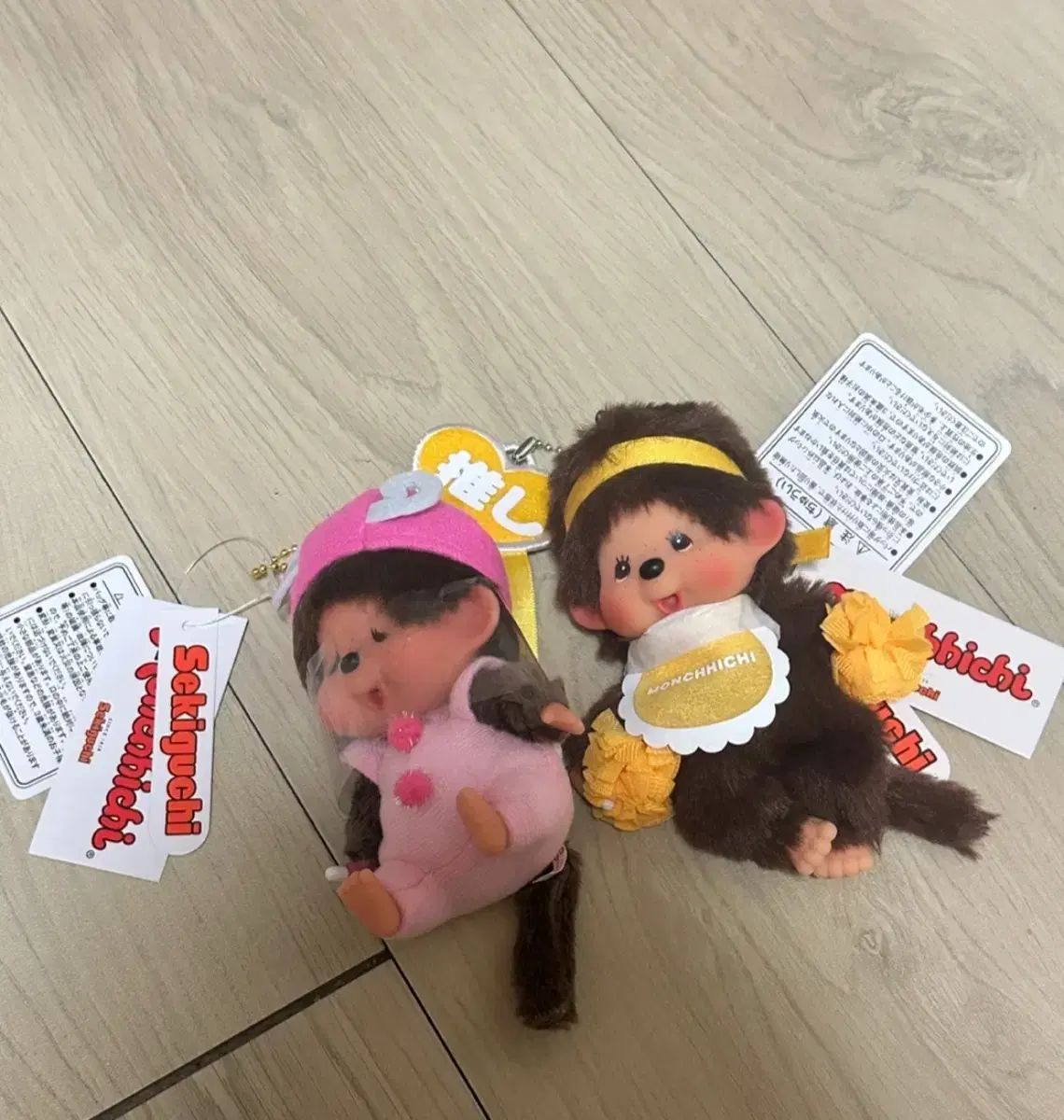 モンチッチ チアリーダー 蝶 ウール ぬいぐるみ キーホルダー 2個