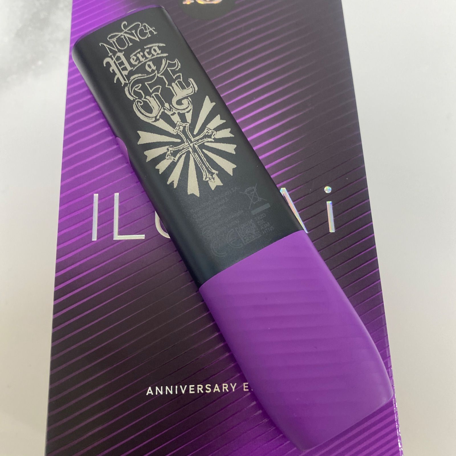  祈り手 十字架 加工 iQOS アイコス イルマ i ワン アニバーサリー モデル 10周年 ブラック パープル 黒 紫 クロス 色 オリジナル カスタム 電子タバコ本体 喫煙具 ライター