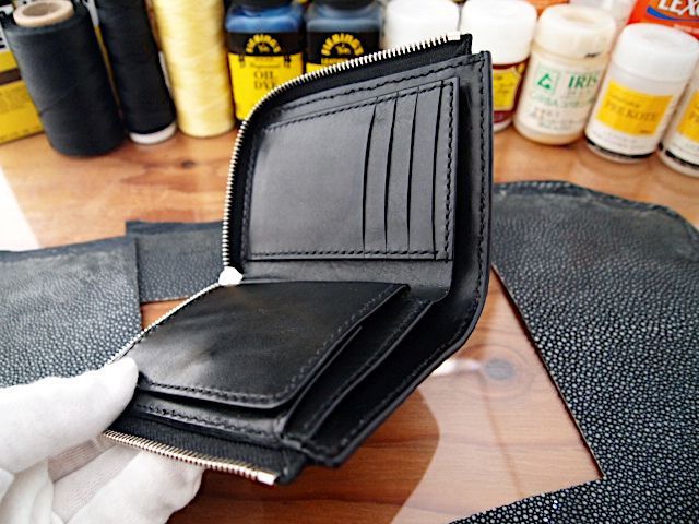 受注製作 スティングレイで作るL字型のショート財布