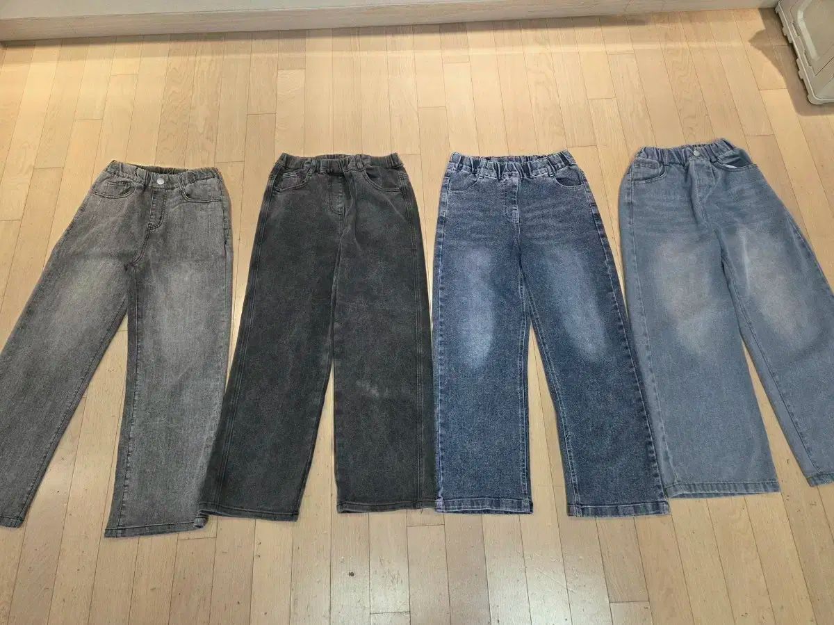 小学 女の子 ウール ストレート デニム ズボン 4種 150 155