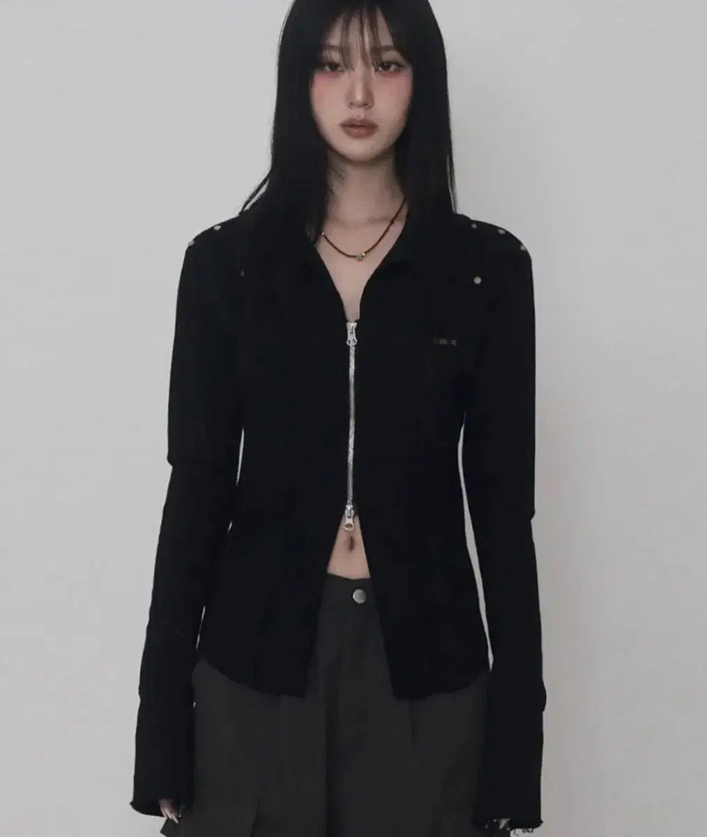 エトオソメ ダメージ エンブロイダリー コルセット ジャケット ブラック