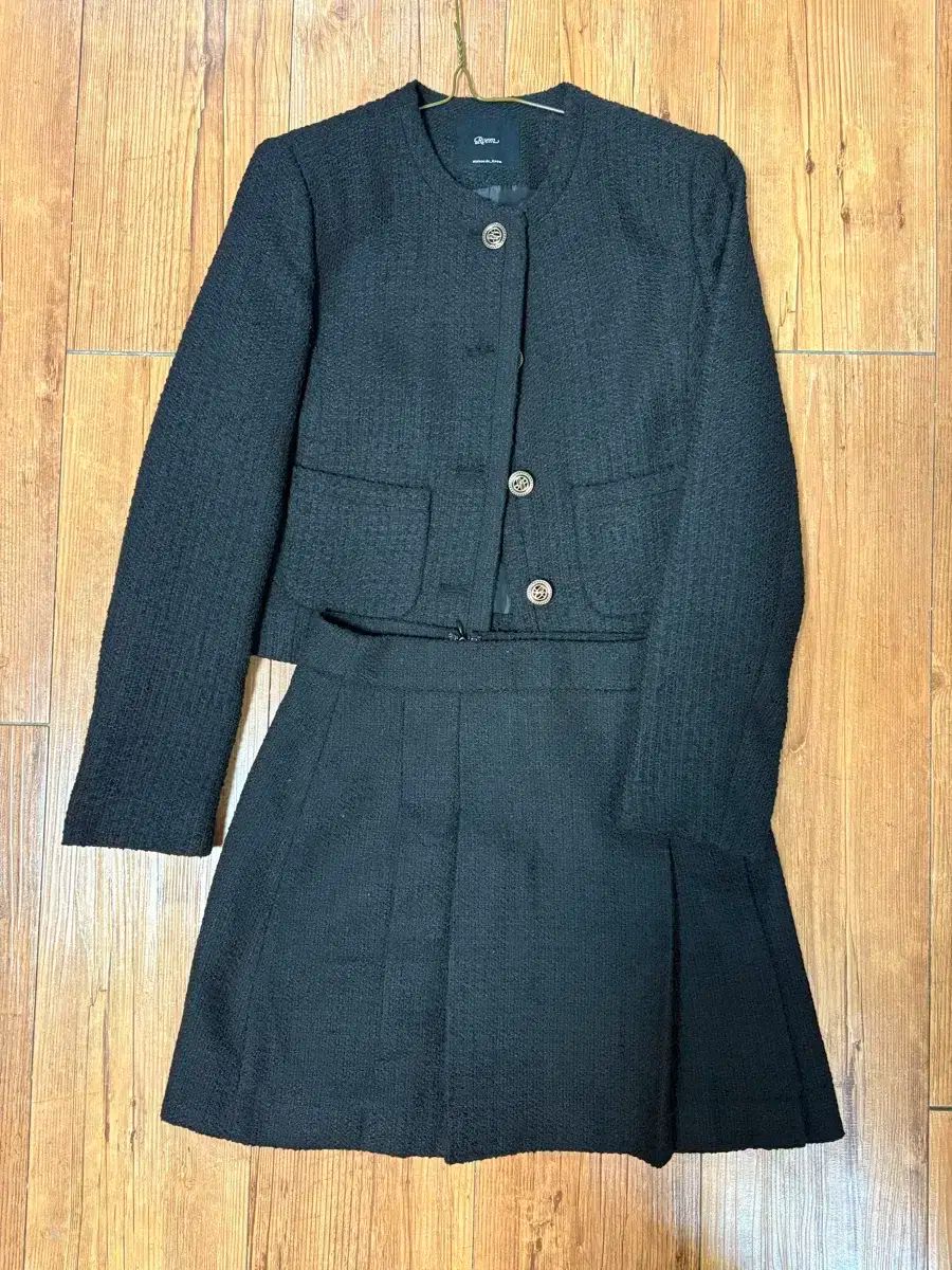 ROEM ブラック ツイード セットアップ