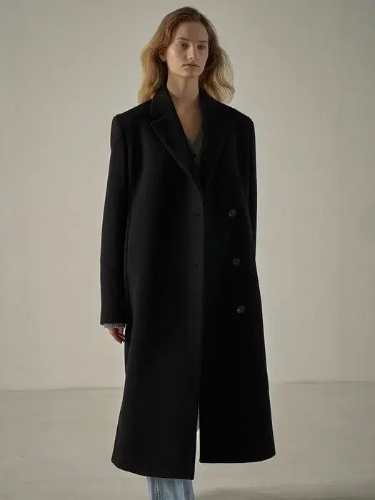 FACADE PATTERN ファサードパターン カシミア ロングコート ブラック