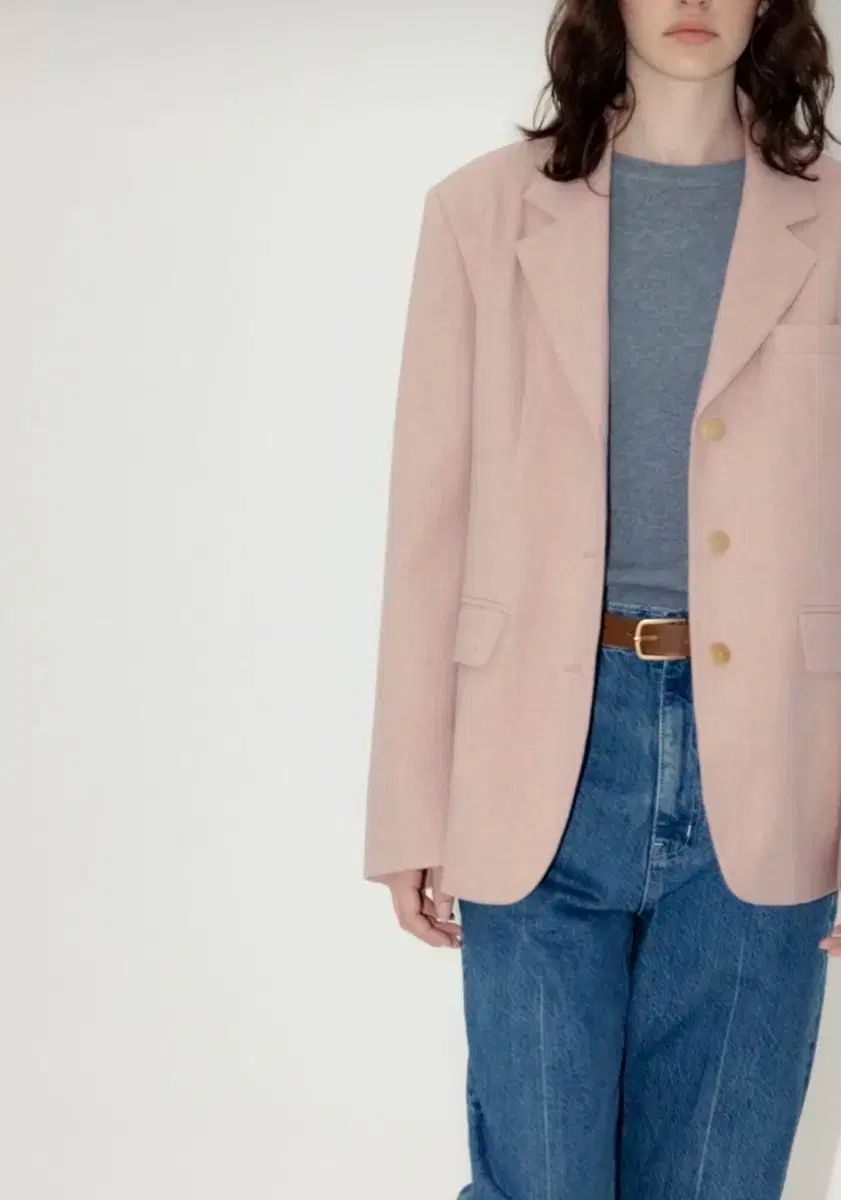 교신不可 ルローブ ローズピンク ウール テーラード ジャケット