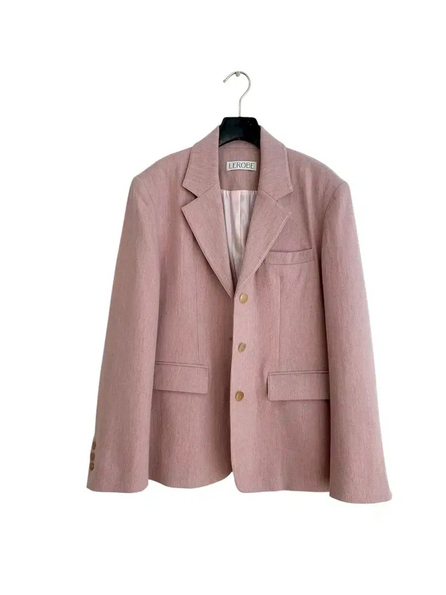 교신不可 ルローブ ローズピンク ウール テーラード ジャケット GULLKHAN_COM