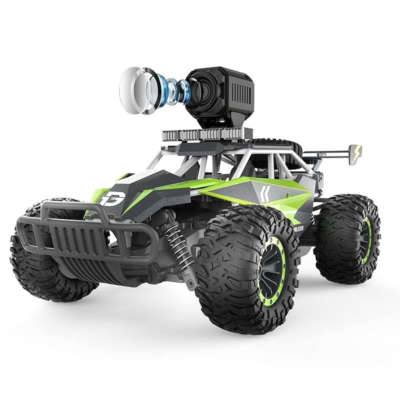 DEERC ラジコンカー RCカー 子供向け オフロード 1080Pカメラ付き リアルタイム 稼働時間60分 1 16 防振 耐衝撃 バッテリー2個 2.4GHz おもちゃ 誕生日 入園 こどもの日 プレゼント 子供 男の子 小学生 中学生 DE65