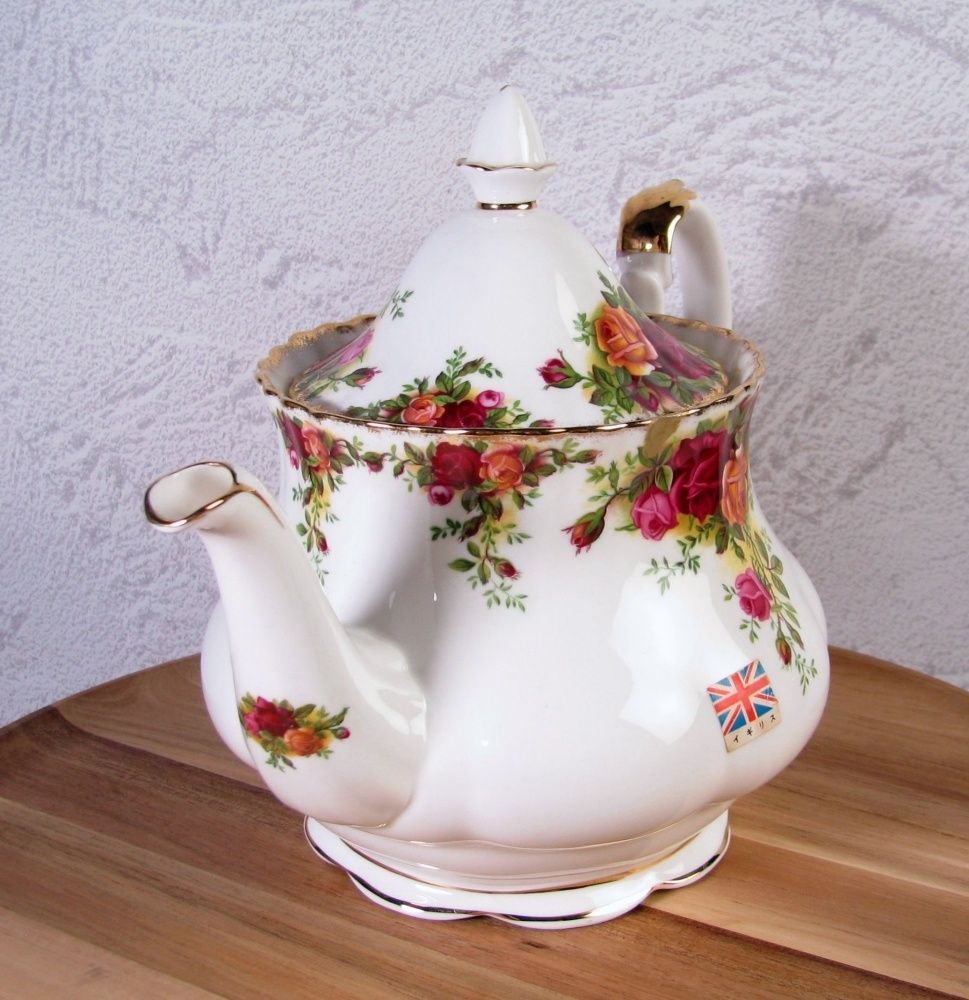 英国製 ヴィンテージ ロイヤルアルバート カントリーローズ ティーポット Lサイズ 25J057