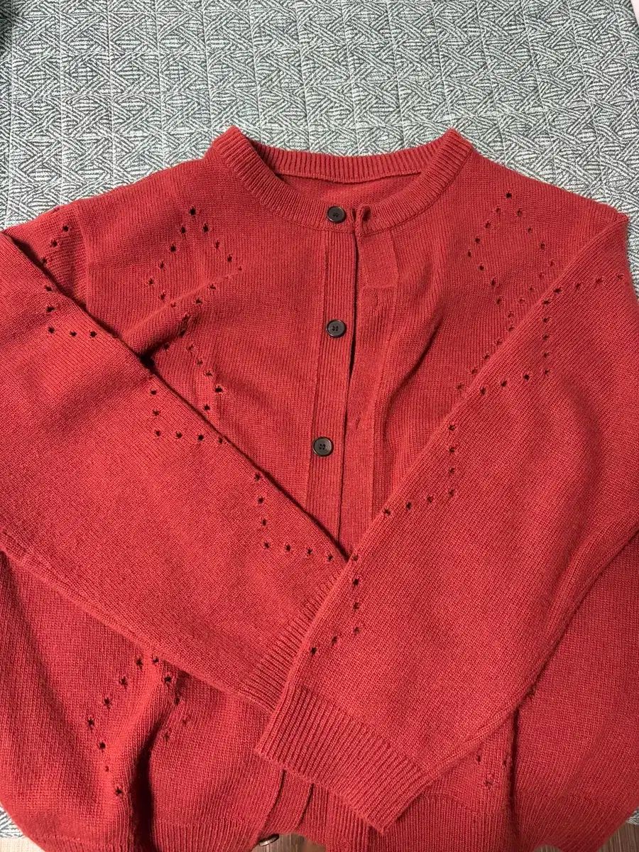 ユース アーガイル エンブロイダリー ニット カーディガン