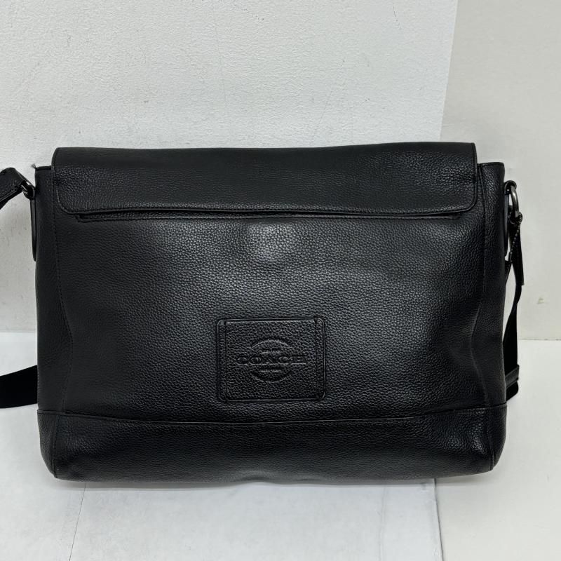 コーチ coach レザー メッセンジャー ショルダーバッグ ブラック A4