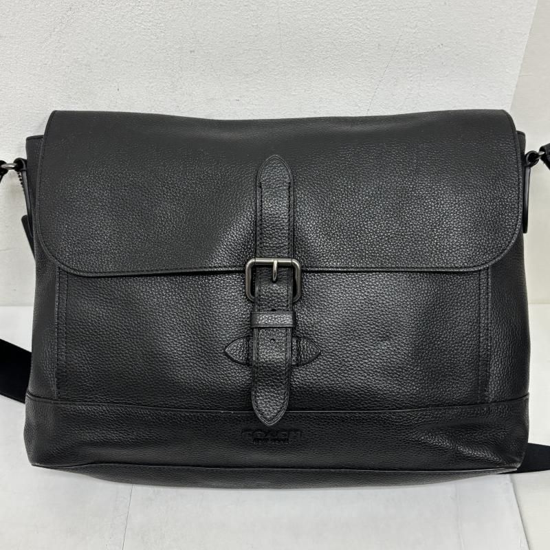 【美品】COACH コーチ ショルダーバッグ メッセンジャー レザー メンズ コーチ coach レザー メッセンジャー ショルダーバッグ ブラック A4