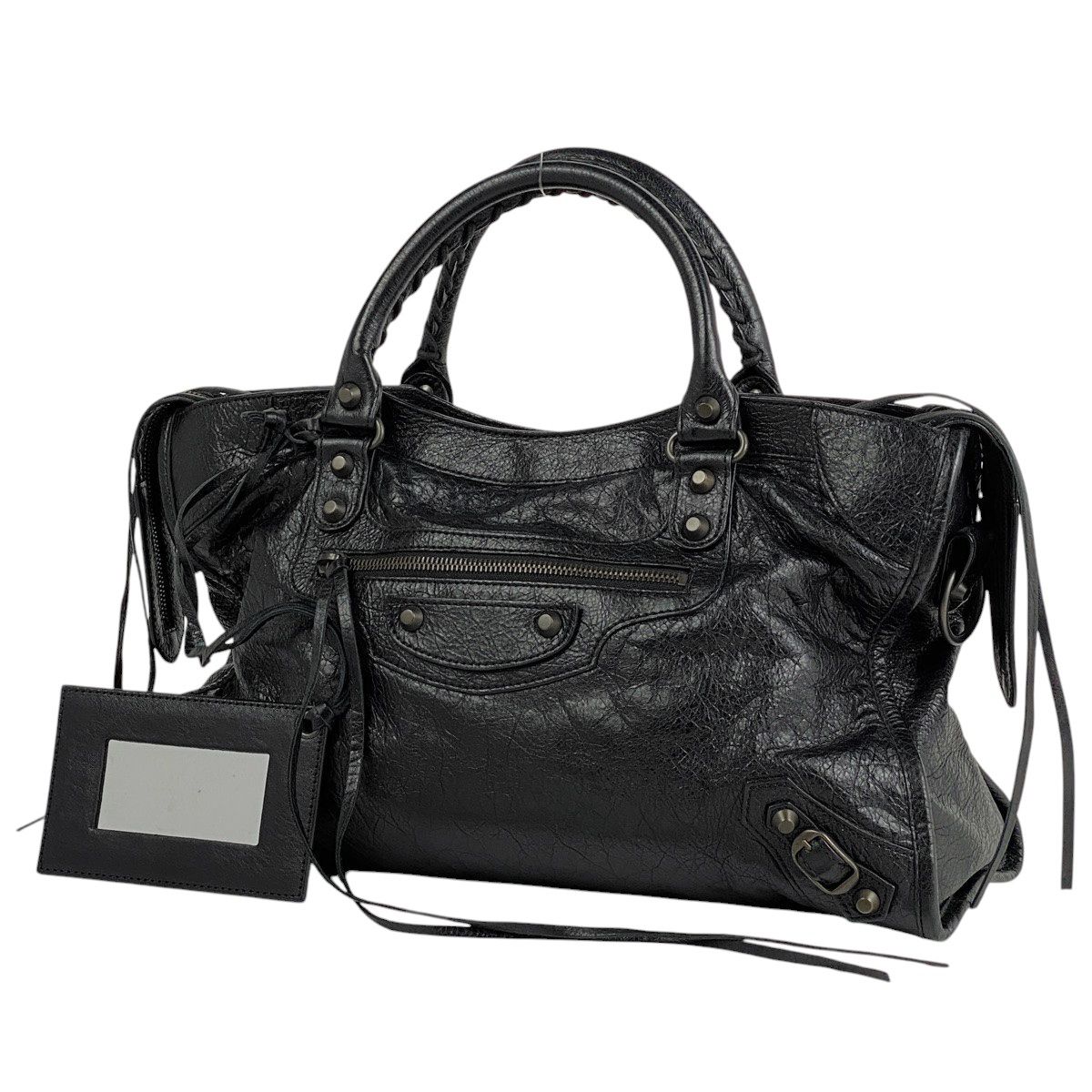 バレンシアガ BALENCIAGA ザ シティ 2WAY ショルダーバック ハンドバッグ レザー ブラック 115748 レディース