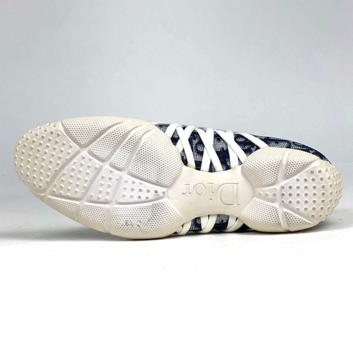 クリスチャンディオール Christian Dior ロゴ スニーカー トロッター柄 ローカット 靴 キャンバス レザー ネイビー ホワイト レディース