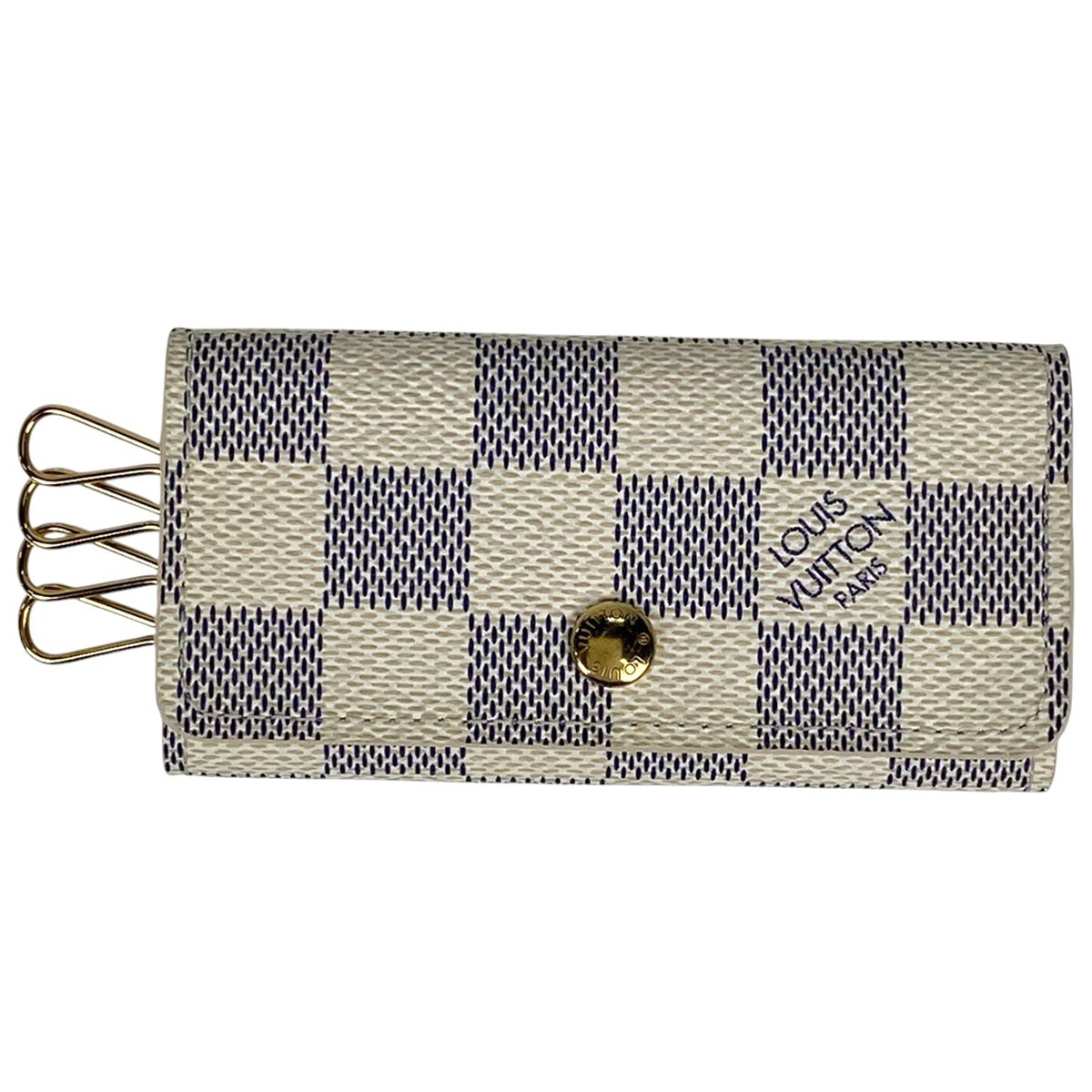 ルイ ヴィトン Louis Vuitton ミュルティクレ 4 鍵入れ キーホルダー キーケース ダミエアズール ホワイト N60020 レディース