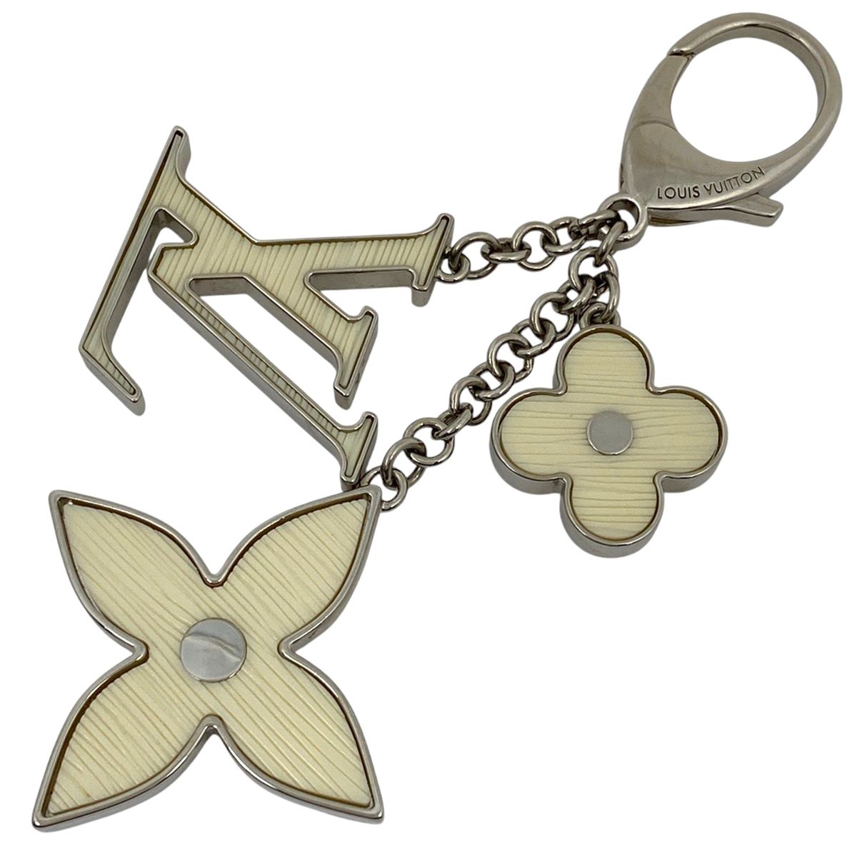 ルイ ヴィトン Louis Vuitton ビジューサック フルール ドゥ エピ モノグラム バッグチャーム キーホルダー シルバー イヴォワール ホワイト M 65085 レディース