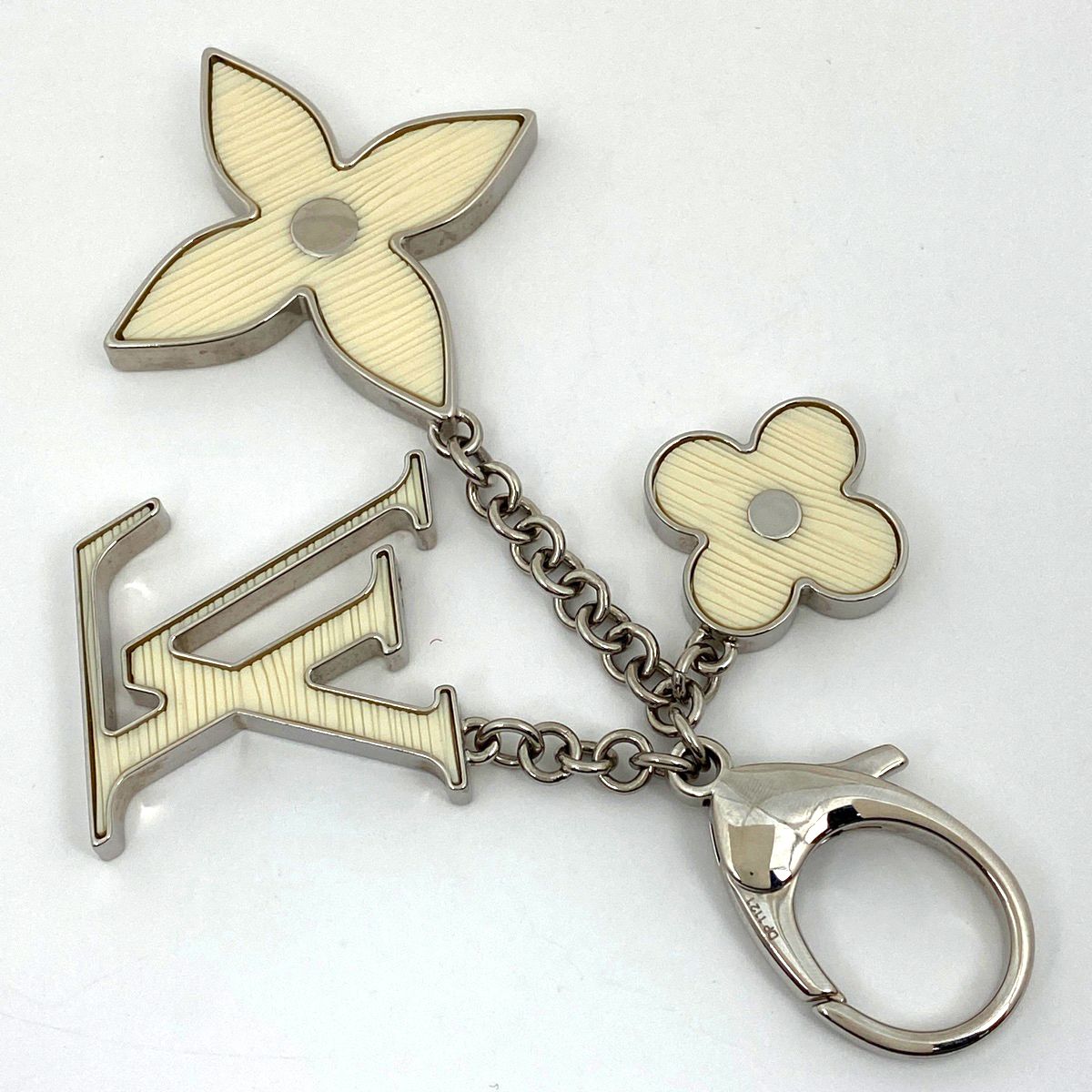 ルイ ヴィトン Louis Vuitton ビジューサック フルール ドゥ エピ モノグラム バッグチャーム キーホルダー シルバー イヴォワール ホワイト M65085 レディース