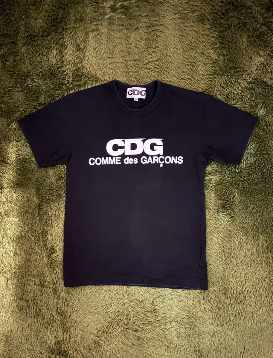 S コム デ ギャルソン CDG オリジナル ロゴ プリント Tシャツ ブラック