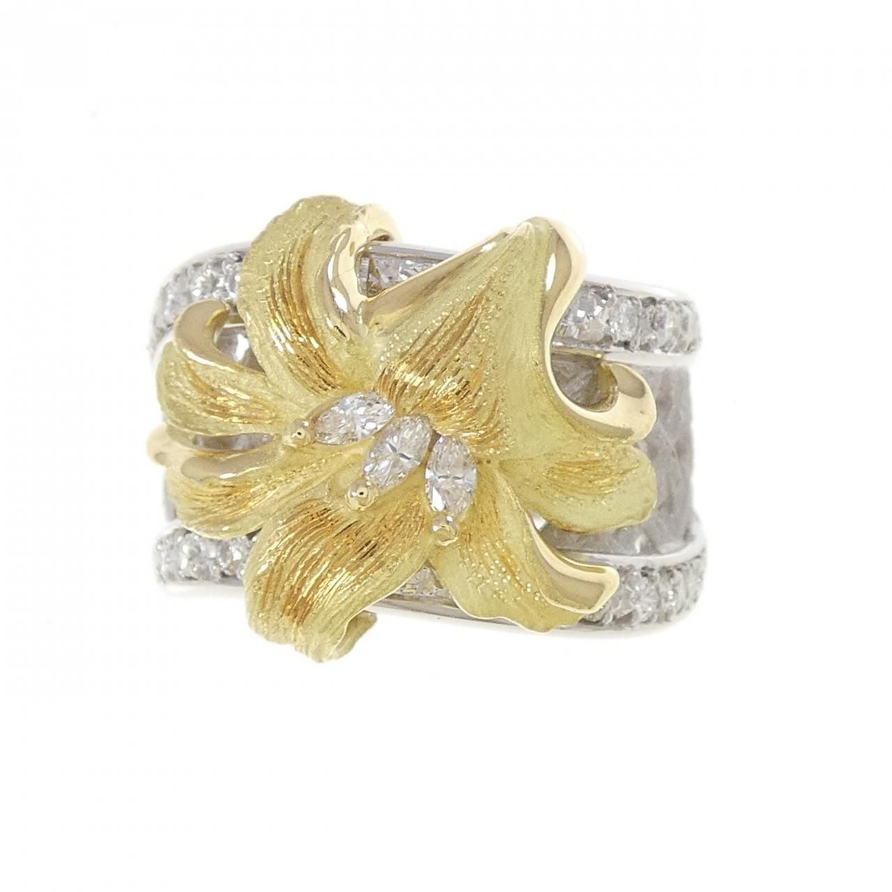 マツイヒサコ フラワー ダイヤモンド リング 0.10CT